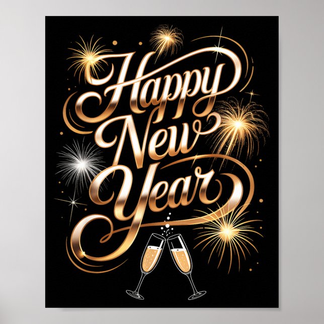 New Years Eve Party Supplies 2026 Happy New Year F Poster (Vorne)