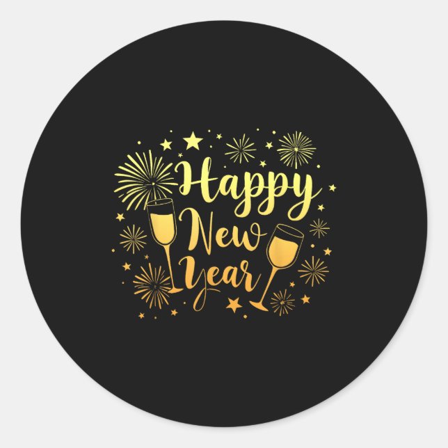 New Years Eve Party Supplies 2026 Happy New Year F Runder Aufkleber (Vorderseite)