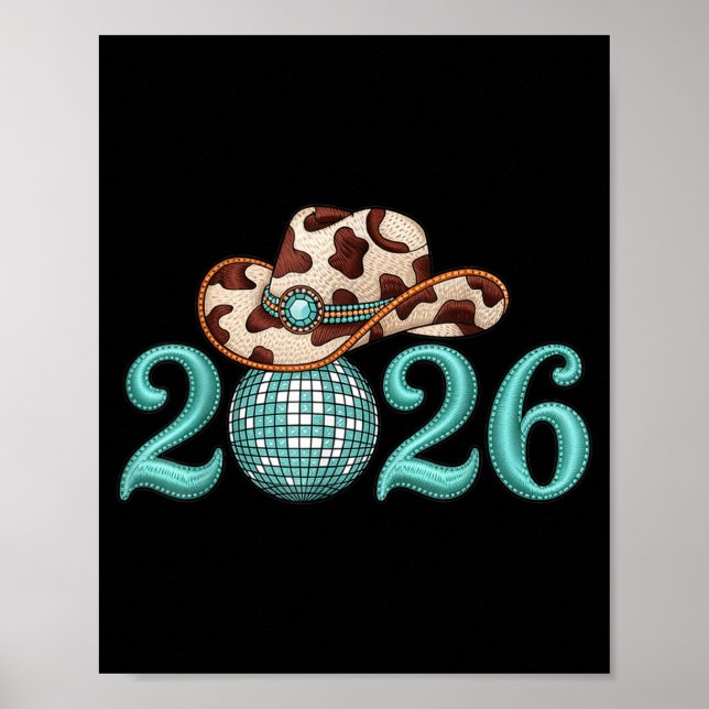 New Years Eve Party Supplies 2026 Western Nk Cowgi Poster (Vorne)