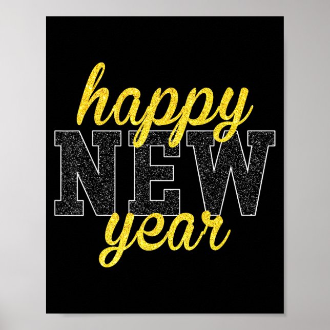 New Years Eve Party Supplies Nye Matching Happy Ne Poster (Vorne)