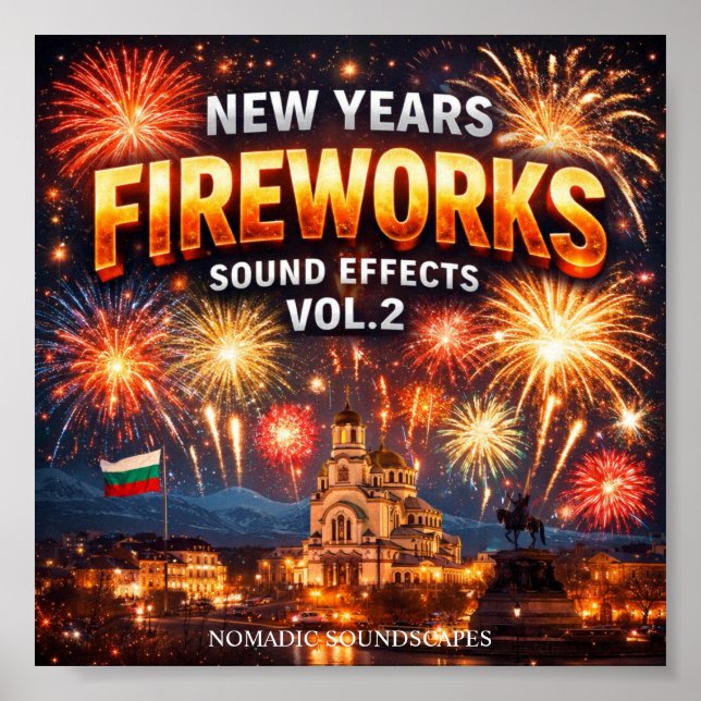 New Years Fireworks Sound Effects  Album Cover Poster (Vorne)