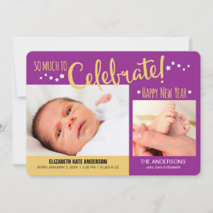 New Years Foto Baby Girl Ankündigung