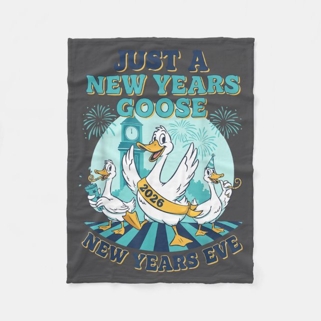 New Years Goose 2026 Celebration Fun  Fleecedecke (Vorderseite)