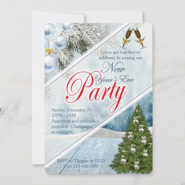 New Years Party Einladung (Vorderseite)