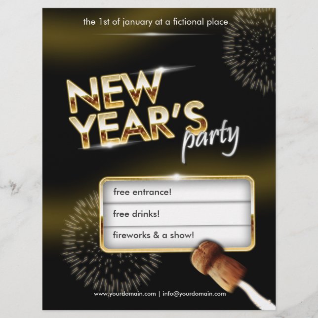 New Years Party Flyer - vollständig anpassbar (Vorne)