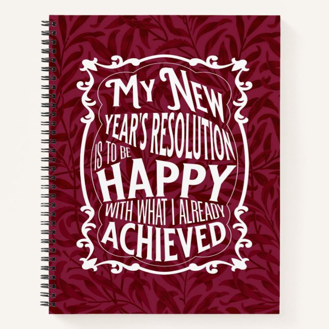 New Years Resolution Notebook Notizbuch (Vorderseite)