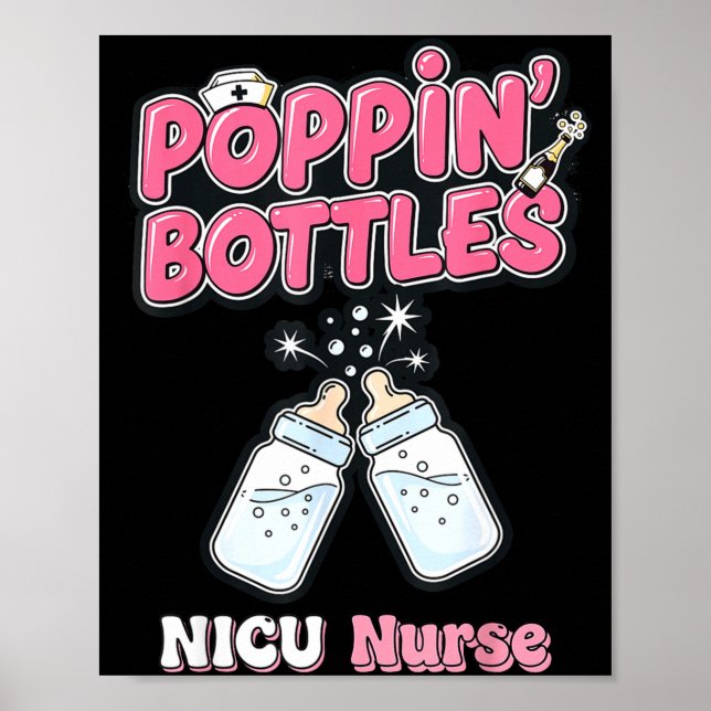 New Years Shirt, Nurse Png Bottles For The New Yea Poster (Vorne)