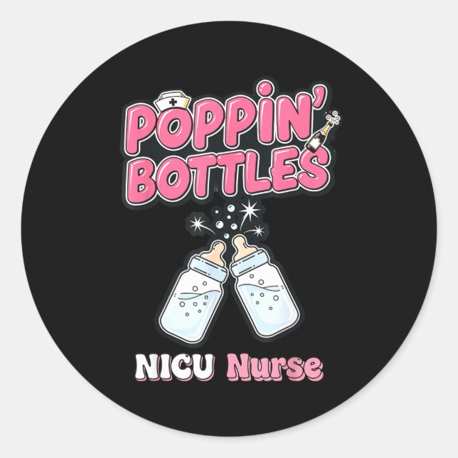New Years Shirt, Nurse Png Bottles For The New Yea Runder Aufkleber (Vorderseite)