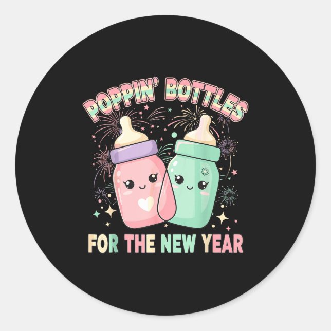 New Years Shirt, Nurse Png Bottles For The New Yea Runder Aufkleber (Vorderseite)