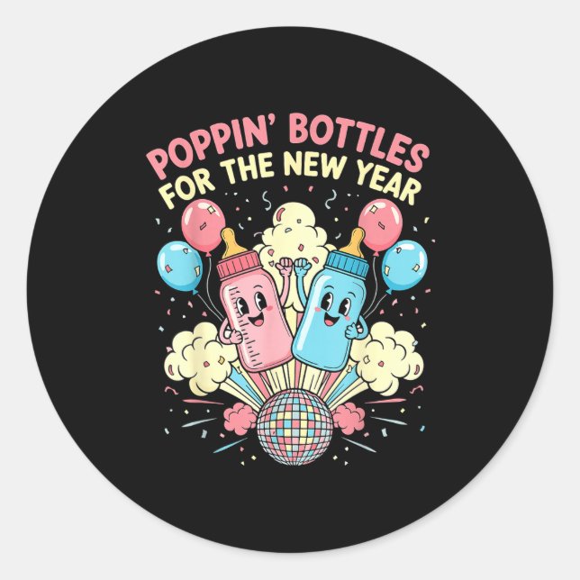 New Years Shirt, Nurse Png Bottles For The New Yea Runder Aufkleber (Vorderseite)