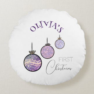 New Year's tree decorations Rundes Kissen
