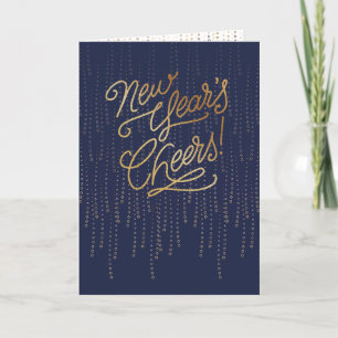 New Yeers Cheers Bubbles - Mitternacht Feiertagskarte