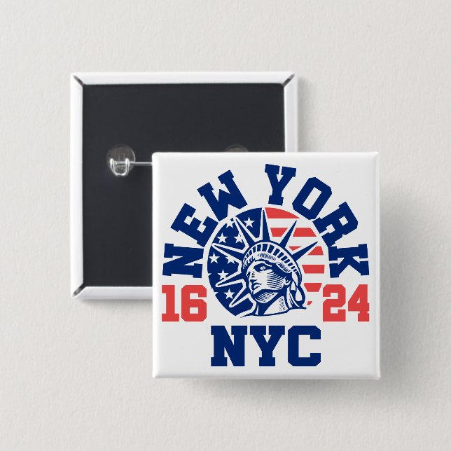 New York 1624 Button (Vorne & Hinten)