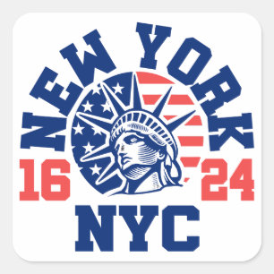New York 1624 Quadratischer Aufkleber