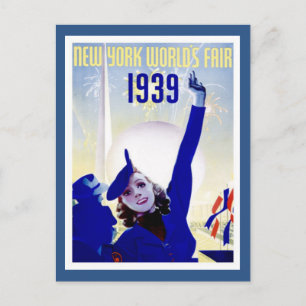 New York 1939 Weltmesse Vintage Postkarte