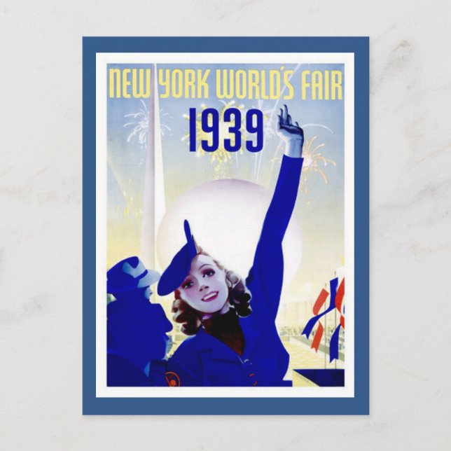 New York 1939 Weltmesse Vintage Postkarte (Vorderseite)