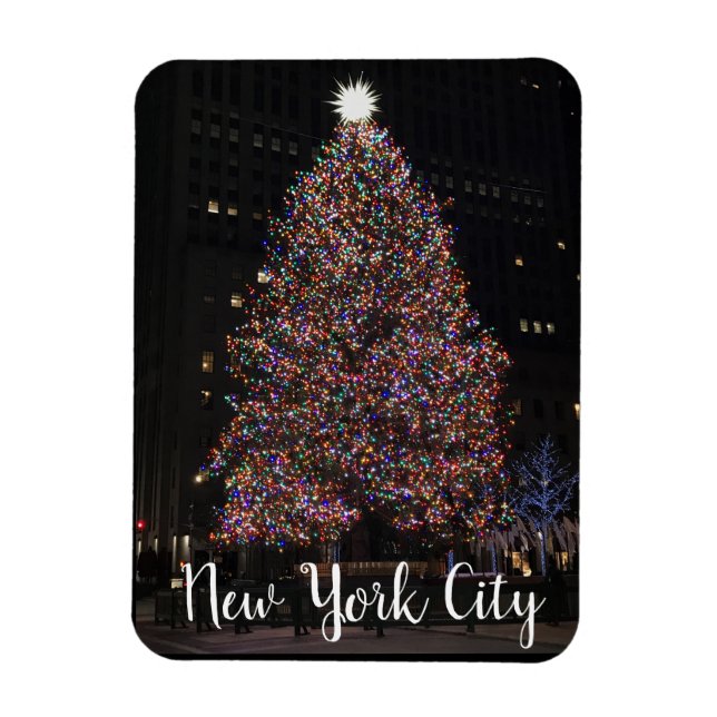 New York 2018 Rockefeller Center Weihnachtsbaum Magnet (Vertikal)