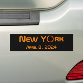 New York 2024 Total Solar Eclipse Autoaufkleber