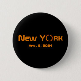 New York 2024 Total Solar Eclipse Button