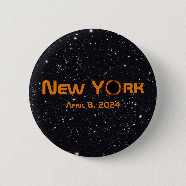 New York 2024 Total Solar Eclipse Button (Vorderseite)