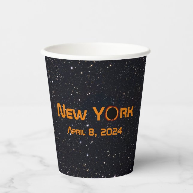 New York 2024 Total Solar Eclipse Pappbecher (Vorderseite)
