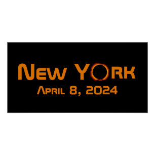 New York 2024 Total Solar Eclipse Poster