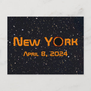 New York 2024 Total Solar Eclipse Postkarte