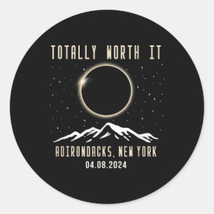 New York 2024 Total Solar Eclipse Runder Aufkleber