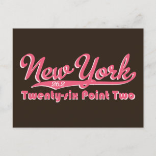 New York 26,2 Pink Marathon Postcard Postkarte