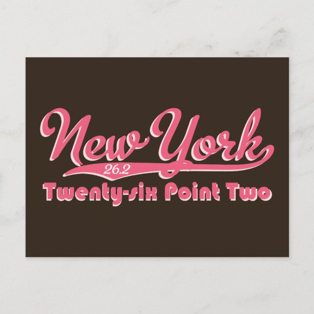 New York 26,2 Pink Marathon Postcard Postkarte (Vorderseite)