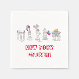 New York 4. Juli Vierte Patriotische Sehenswürdigk Serviette