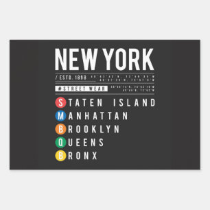 New York 5 Boroughs Geschenkpapier Set