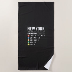 New York 5 Boroughs Strandtuch