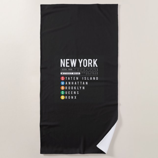 New York 5 Boroughs Strandtuch (Vorderseite)