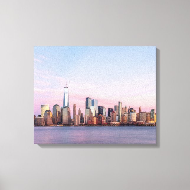New York Abend Skyline Leinwanddruck (Vorderseite)