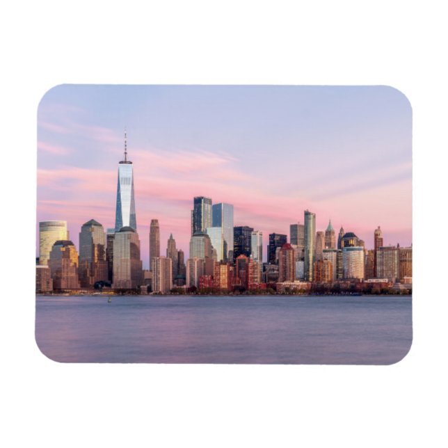 New York Abend Skyline Magnet (Horizontal)