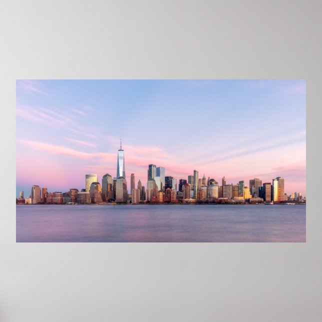 New York Abend Skyline Poster (Vorne)