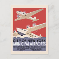 New York Airports Vintage Poster - ca. 1930