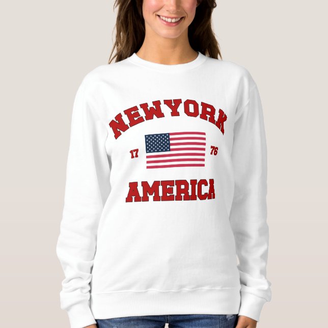 New York America Varsity Unisex Man Women Kleidung Sweatshirt (Vorderseite)
