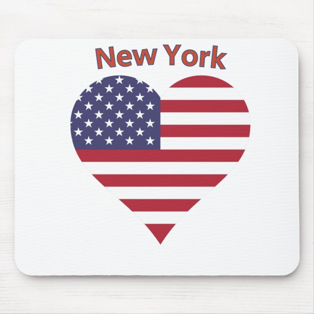New York American Flag Heart Mousepad (Vorne)