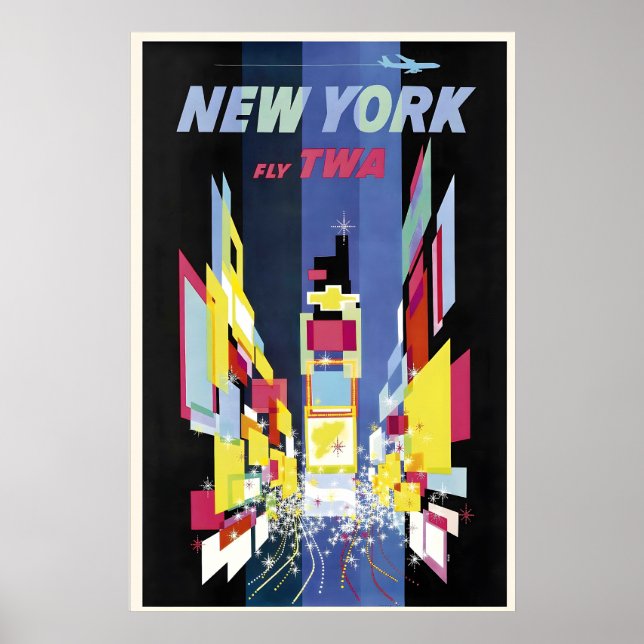 New York American United States Vintage Travel Poster (Vorne)