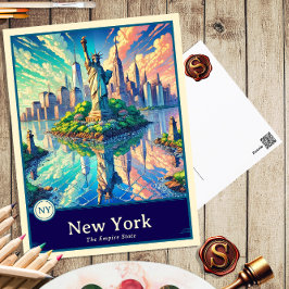 New York | Anime Style Cel Schattenkarte Postkarte