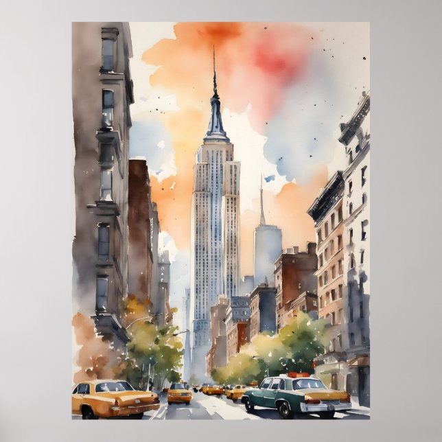 New York Aqucolor Art Poster (Vorne)