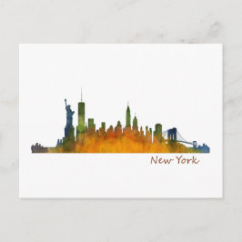New York Aqucolor Skyline Postkarte