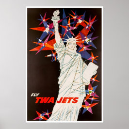 New York Art Statue Of Liberty Druck TWA Reise Poster