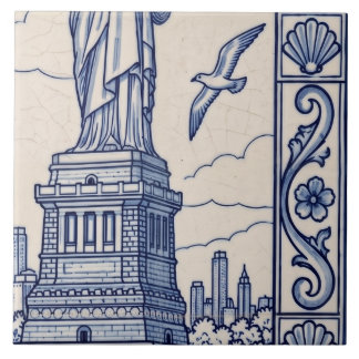 New York Azulejo-Wandfliese 4 von 6 Mitte rechts Fliese