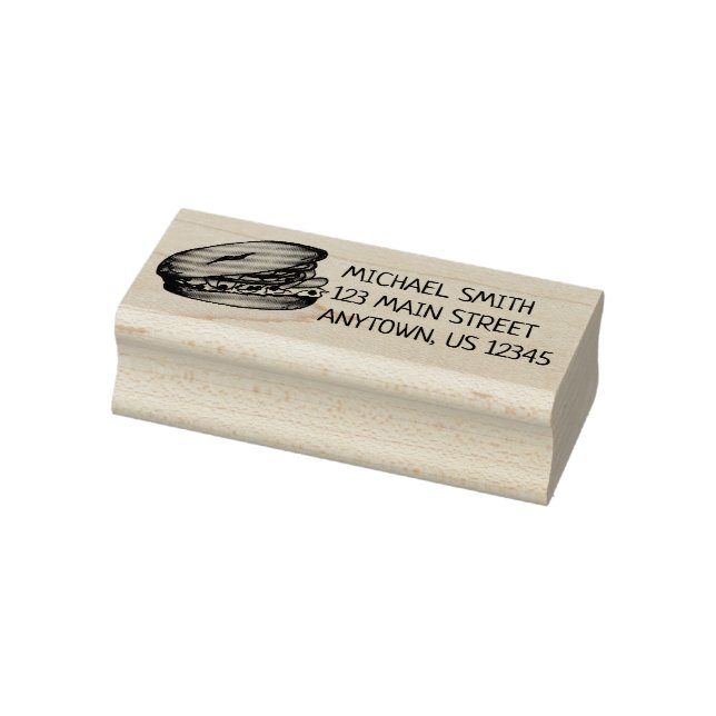 New York Bagel Cream Cheese Lox Capers Onions Gummistempel (Stempel)