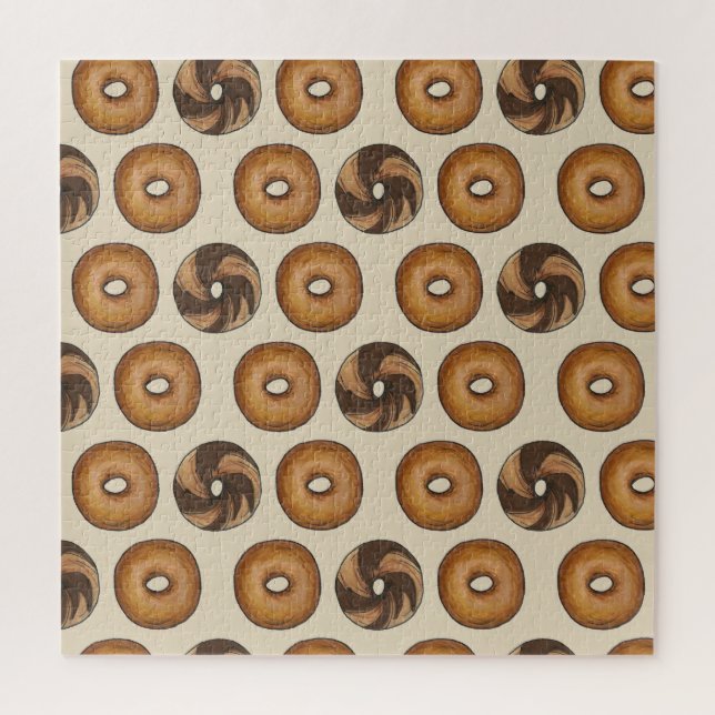 New York Bagels Schlicht Marble Rye Frühstück Esse Puzzle (Vertikal)