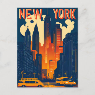New York bei Nacht, Reise Postkarte