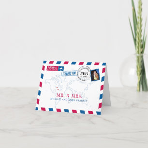 New York Bermuda Airmail Wedding Danke Feiertagskarte